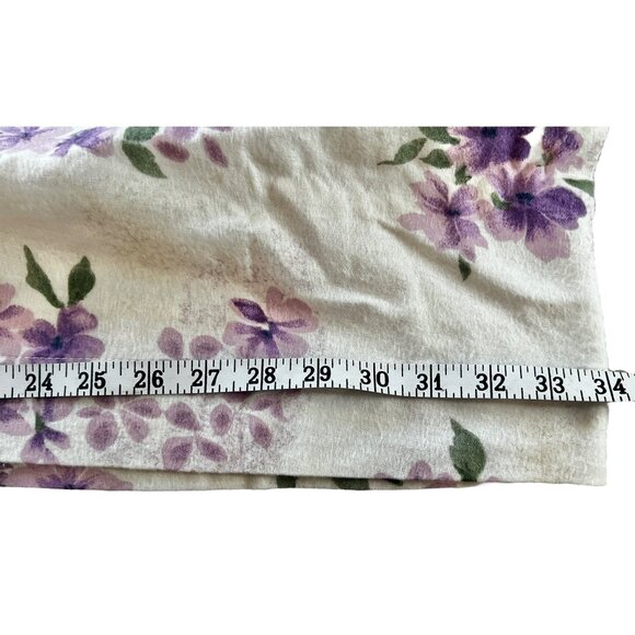 Twin Flannel Sheet 96x68  Purple Violets Pattern 100% Cotton French Country Core - Picture 8 of 10
